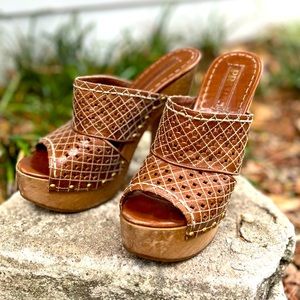 Authentic Prada heels. Gently worn, in great shape. Size 8, see pix for height